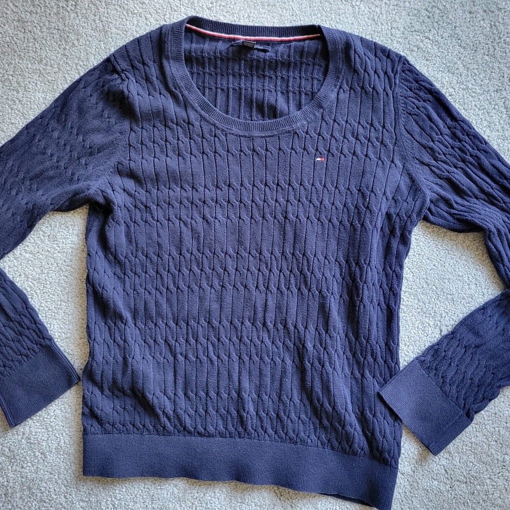 Tommy Hilfiger Dark Blue Textured Sweater